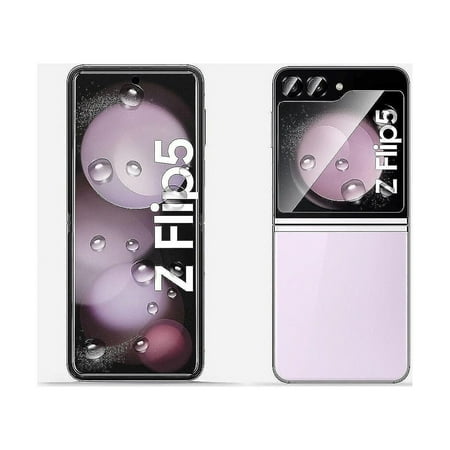 SaharaCase - ZeroDamage Ultra Strong+ Tempered Glass + Film Screen Protector for Samsung Galaxy Z Flip5 (2-Pack) - Clear