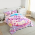 thumbnail image 3 of Castle Fairy Preppy Cartoon Pink Salamander Twin Comforter Sets,Animal Axolotl Bedding Set, 3 of 8