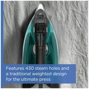 Rowenta Pro Master Iron for Clothes, Stainless Steel Soleplate, 400 Microsteam Holes, 1775 Watts, Black & Green DW8360