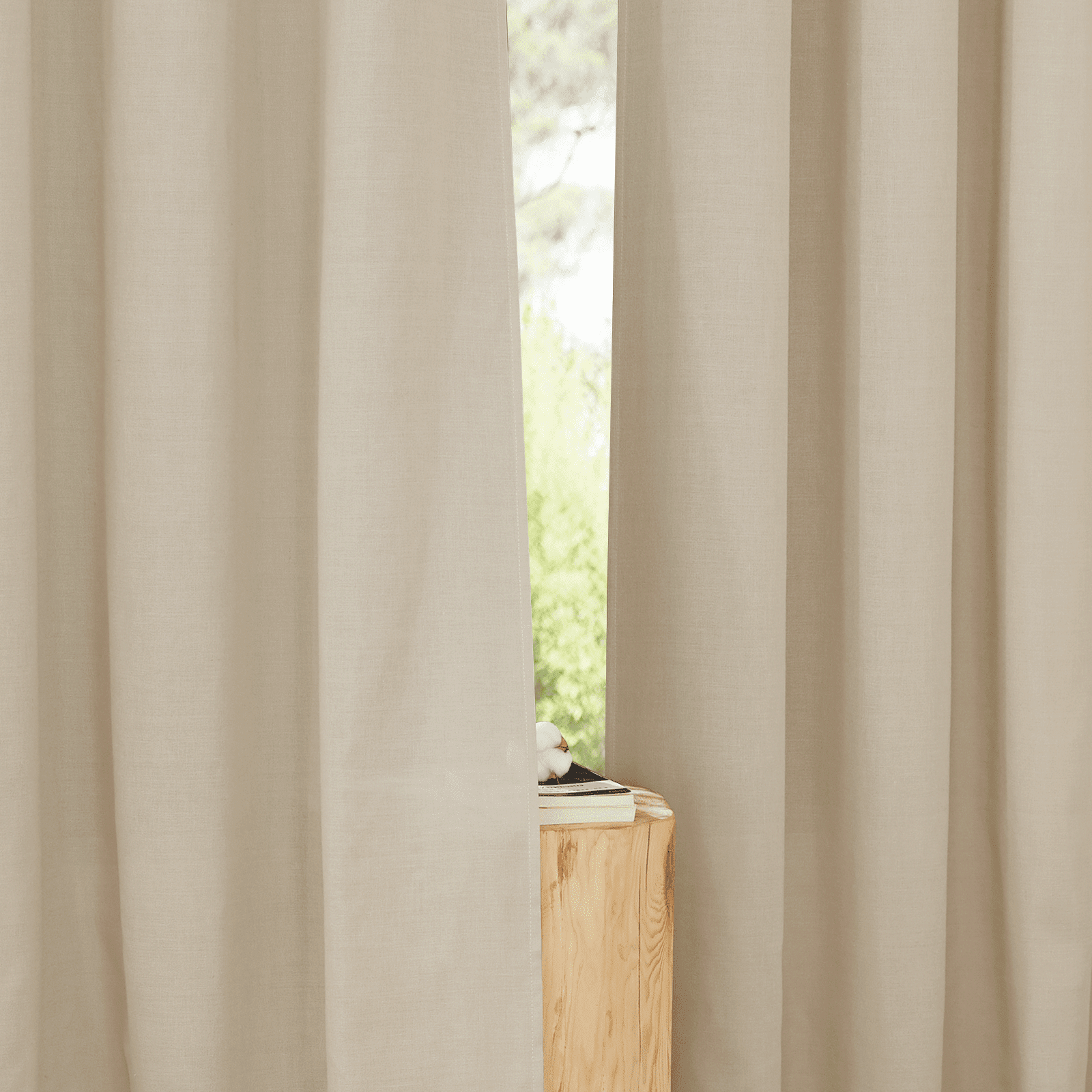 NICETOWN Linen Curtains for Kitchen, Semi Sheer Curtain Drapes Privacy Assured Window Treatment Light Reducing for Kid Room, Angora, 55"x72", 2 Panels