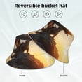 thumbnail image 2 of Yiaed Seaside Sunset Cool Dragon Print Reflective Stripe Bucket Hat Unisex Funny Outdoor Fisherman Cap Beach Sun Hat, 2 of 5