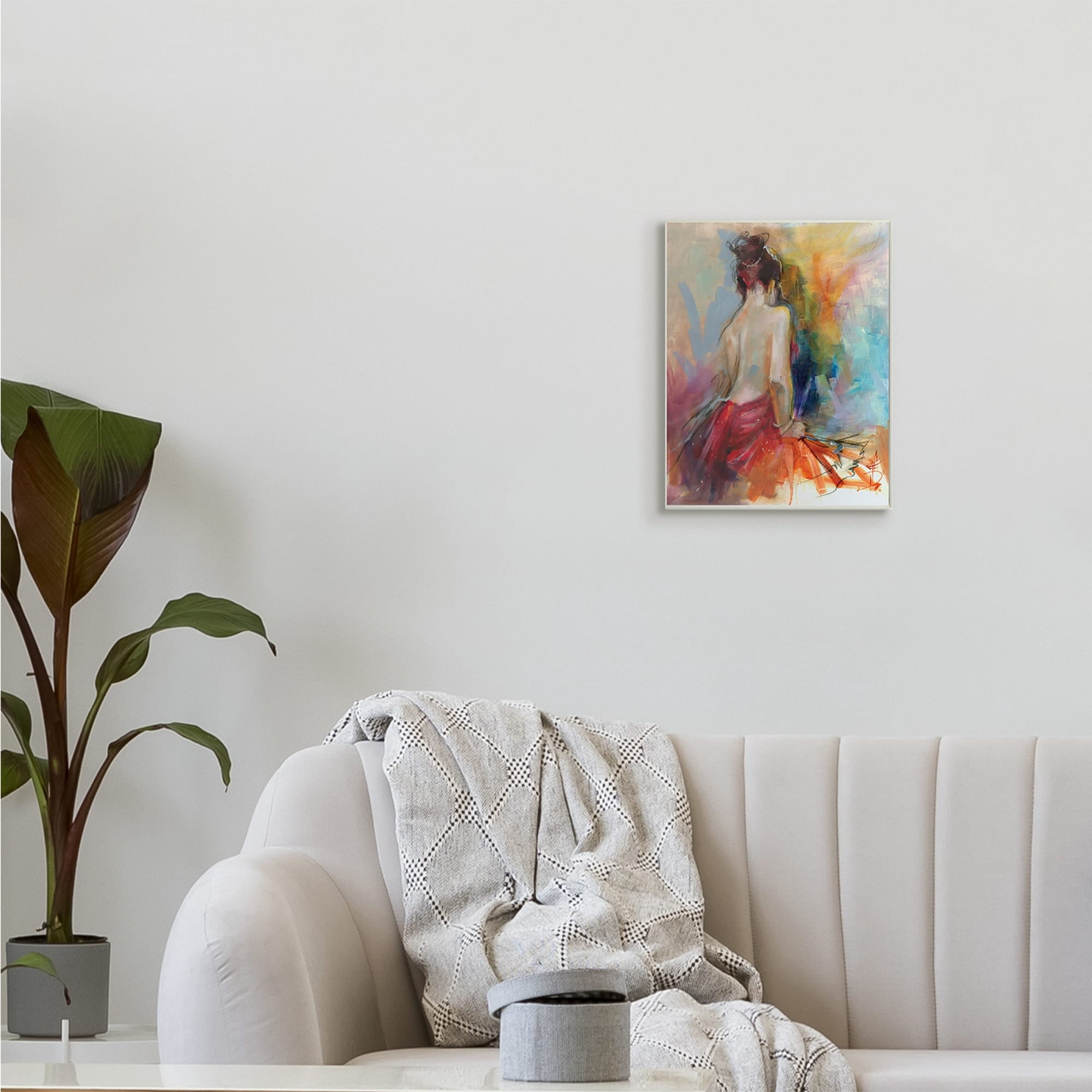 Contemporary Female Pose Energetic Brush Strokes 10 in x 15 in Framed Painting Art Print, by Stupell Home Décor