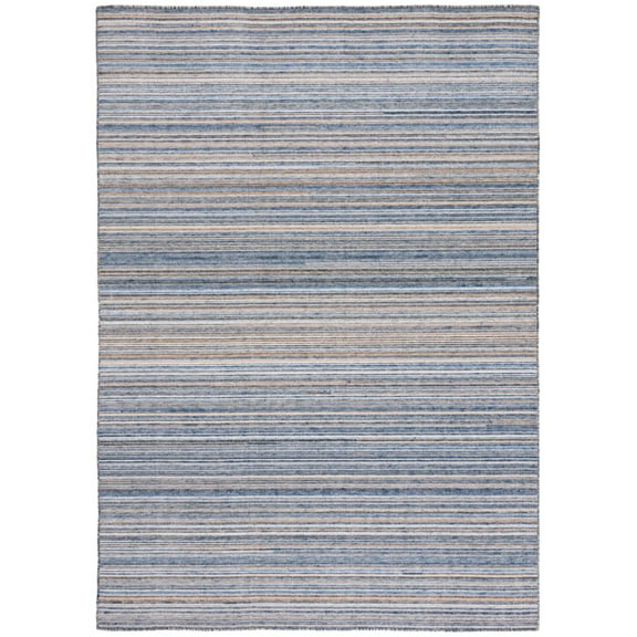 SAFAVIEH Kilim Xaviera Striped Polyester Area Rug, Blue/Yellow, 8' x 10'