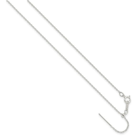 Sterling Silver Rhodium Add-A-Bead 18.5 Cable Chain Necklace