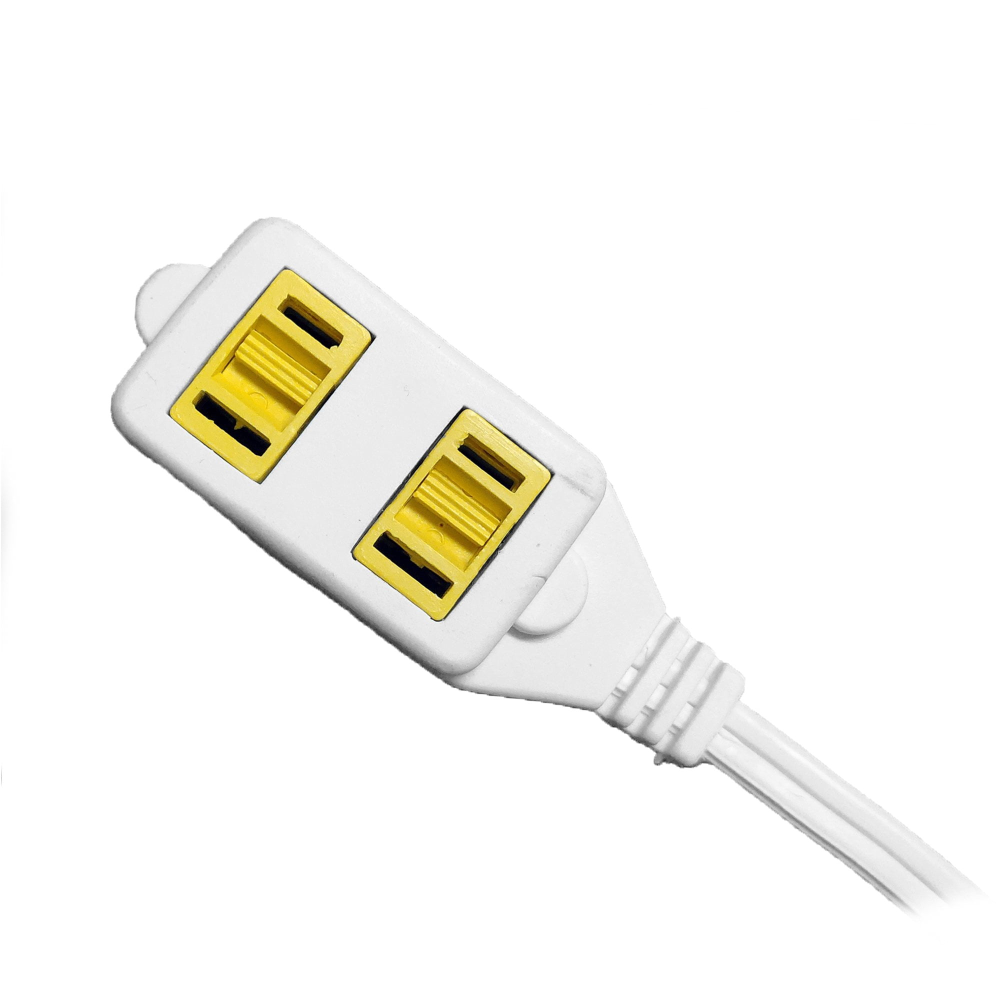 Wideskall 2-Pack 20 Feet 16 Gauge 2 Prong 3 Outlets Indoor Extension Cord White UL Listed