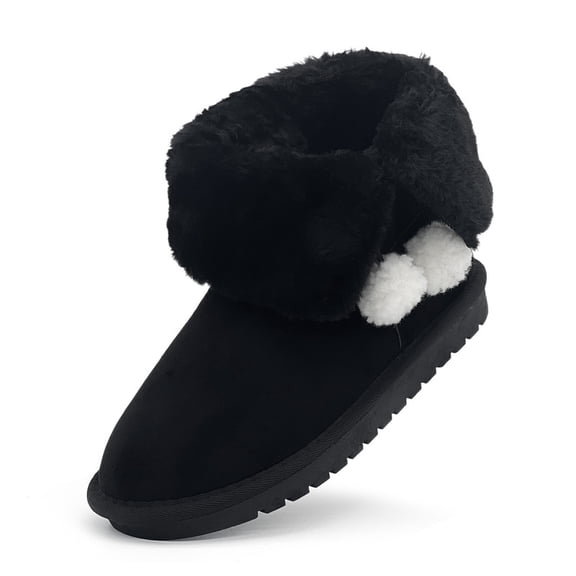 Winter Snow Boots for Girls Boys Soft Warm Faux Fur Lined Kids Ankle Boots Comfy Toddler Slip On Fuzzy Short Boot