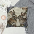 thumbnail image 2 of Rabbit Linen Throw Pillow Case Watercolor Easter Bunny with Floral Wreath Pillow Cushion Covers Home Sofa Decorative, 2 of 5