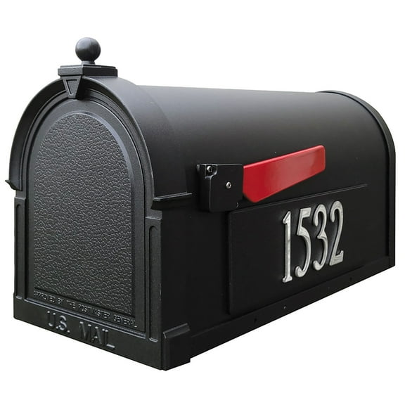 Outdoor Letter Holder SCB-1015-MP-BLK Berkshire Curbside Mailbox with Side Numbers - Black