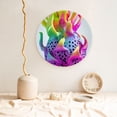 thumbnail image 5 of Kdxio Colorful Glitter Dagon Fruit Bone China Decorative Plate Ceramic Decorative Plate for Home Office Wall Stand Decorative Plates for Home Bedroom-7in, 5 of 6