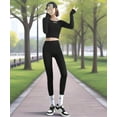 thumbnail image 3 of Woman Sexy Legging Trousers Outdoor Sexy Fastener Warm Plush Fall Yoga Pants Sport, 3 of 15