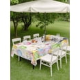 thumbnail image 3 of Outdoor Tablecloth with Umbrella Hole and Zipper, Easter Grey Bunny Rectangle Table Cloth 54x80 Inch Waterproof Tablecloth, Spring Vintage Colorful Eggs Flower Picnic Table Cover for Patio Camping, 3 of 7