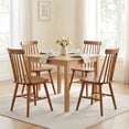 thumbnail image 6 of Farmhouse Wooden Dining Chairs Set of 4, Windsor Spindle Back Chair for Kitchen & Dining Room, Walnut, 6 of 9