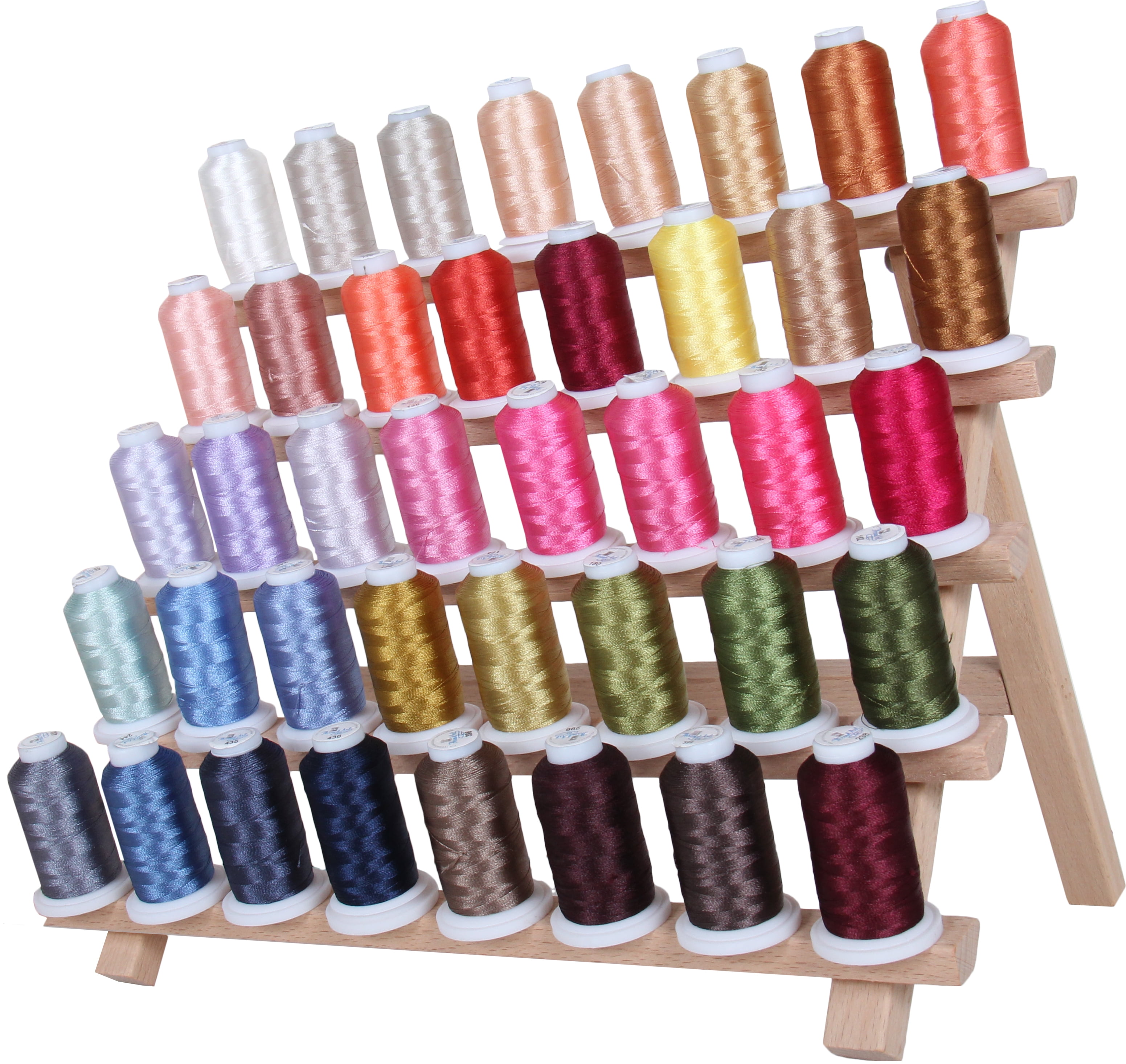 Threadart 40 Spool Polyester Embroidery Machine Thread Set Brilliant Colors | 500M Spools 40wt | For Brother Babylock Janome Singer Pfaff Husqvarna Bernina Machines - 4 Sets Available