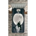 thumbnail image 3 of Ambesonne Underwater Quilted Bedspread Set 2 Pcs, Mermaids at Night, Twin Size, Black Grey, 3 of 3