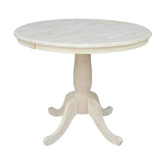 Pemberly Row 36" Round Top Pedestal Table With 12" Leaf - 28.9"H - Dining Height