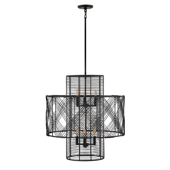 Bohemian Six Light Chandelier-Black Finish Bailey Street Home 81-Bel-4442301
