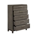 thumbnail image 7 of Contemporary Style Queen Bedroom Set 6pc Dresser Mirror Chest 2x Nightstands Antique Gray Dark Brown Bedroom Furniture, 7 of 7