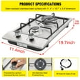 thumbnail image 4 of 12" Gas Cooktops, 2 Burner Drop-in Propane/Natural Gas Cooker, 12 Inch Stainless Steel Gas Stove Top Dual Fuel Easy to Clean (12Wx20L), 4 of 4