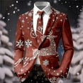 thumbnail image 4 of KKBOTIVE Men's Christmas Suits: Party Funny Printed Adult Novelty 2pc Suit and Dress Pants Men‘s Fashion Jacket Outfit Red Size: XL, 4 of 6