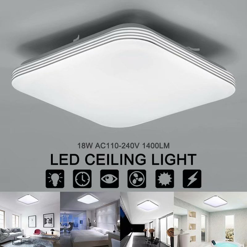 Square 18w Ac110 240v 1400lm Energy Efficient Led Ceiling Lights Modern Flush Mount Fixture Lamp Lighting For Kitchen Bathroom Dining Room Canada - In Ceiling Lights Square