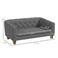 thumbnail image 2 of PawHut Raised Dog Sofa, Elevated Pet Couch for Small and Medium Dogs, with Removable Soft Cushion, Anti-Slip Pads, Simple Installation, Gray, 2 of 2