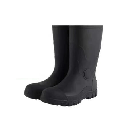 

SIMANLAN Mens Safety Shoes Waterproof Rain Boot Steel Toe Work Boots Industrial Non Slip Garden Shoe Fishing Heavy Duty Mid Calf Steel Toe 9.5