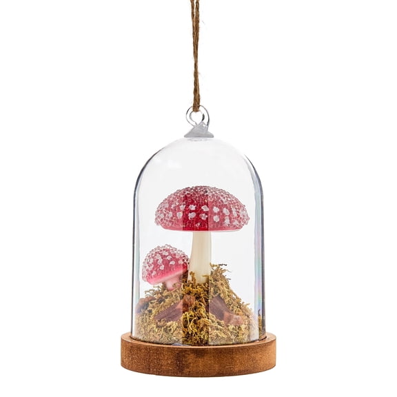 Red/White/Brown Mushroom in Dome Christmas Ornament, 6", by Holiday Time