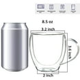 thumbnail image 4 of 2 Pack Glass Coffee Cups, Double Wall Thermo Insulated Glass Coffee Cups, Glass Coffee Mugs 8.5 Ounce YE949.595, 4 of 7