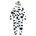 thumbnail image 3 of Ruyang Kids Plush Cow Hooded Jumpsuit Flannel Animal Role Play Dress Up Bodysuits Boys Girls Holiday Theme Party Outfit, 3 of 7