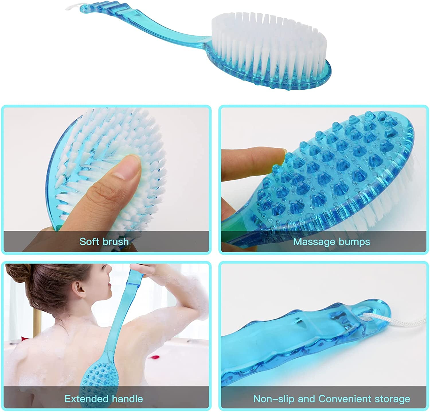 Under 10$ Brush Scrubber Anti Slip Long Handle Back Brush For