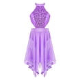 thumbnail image 2 of Alvivi Kids Girls Sequin Halter Tulle Mesh Dance Dress Lyrical Contemporary Dance Costume 4-16, 2 of 5
