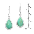 thumbnail image 4 of Elegant Teardrops of Green Turquoise Stone Inlay Sterling Silver Dangle Earrings, 4 of 5