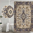 thumbnail image 4 of Boho Southwestern Shower Curtain Set - Long 72" x 84" Washable Bathtub Curtain with 12 Hooks, Vintage Geometric Ethnic Blue Brown Waterproof Fabric Stall Shower Curtains for Bathroom/Bathtub Décor, 4 of 6