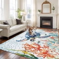 thumbnail image 3 of Sea Turtle Coastal Area Rug 6x9 FT, Non Slip Living Room Throw Carpet, Summer Beach Coral Ocean Nautical Washable Soft Large Floor Carpet Non-Shedding Rug for Bedroom Dining Room Play Room, 3 of 9