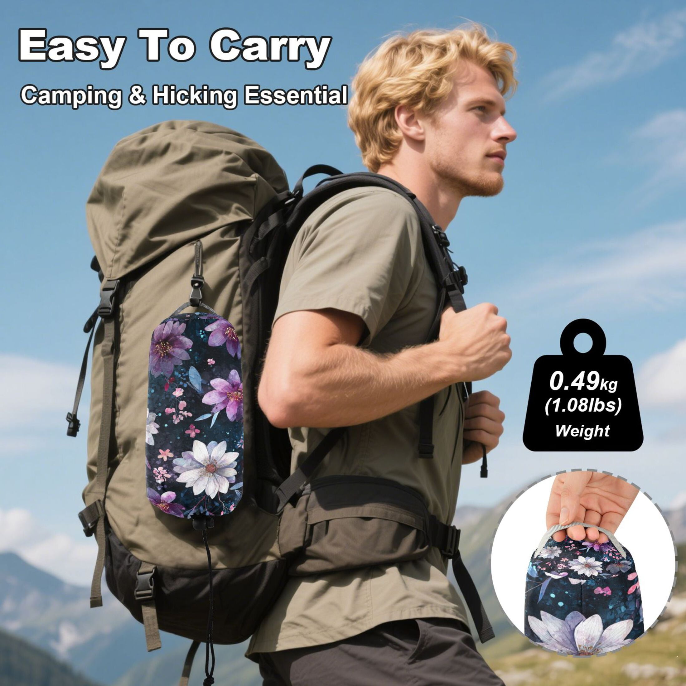 Hammock Camping Hammock Nylon Portable Hammock Travel Camping Hammock Purple Flowers