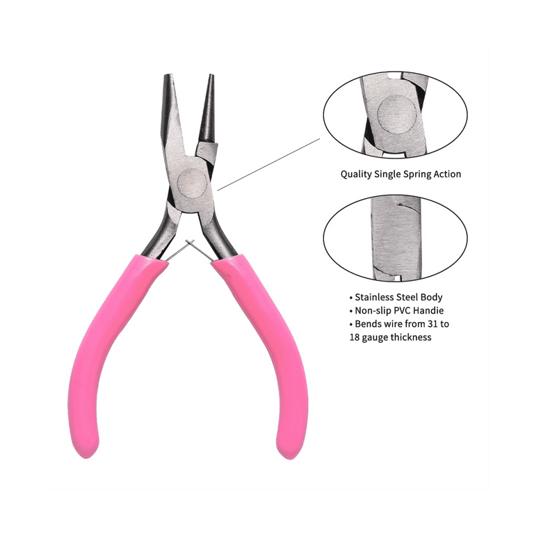 Flat Nose Pliers for Jewelry Making, Mini Wire Cutters for Bending  Straightening Ring Opening, 5 Inch, Black
