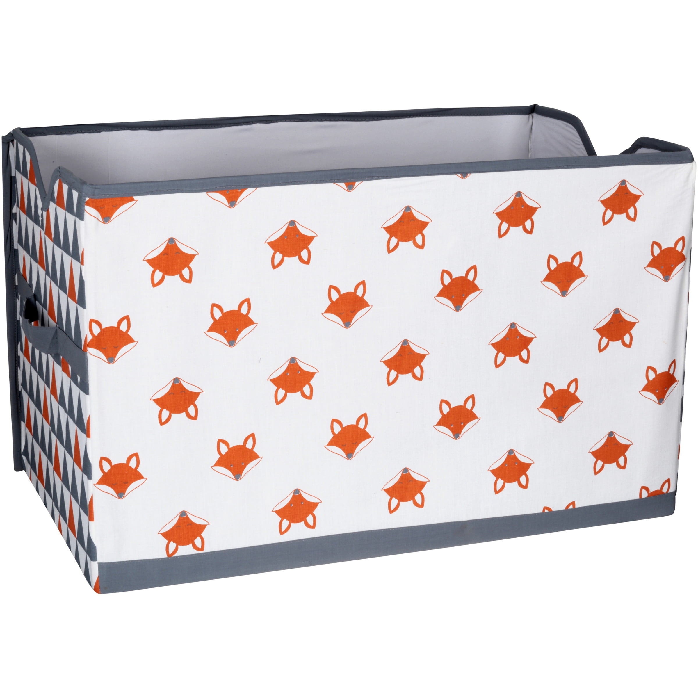 Bacati Playful Foxs Hamper Orange//Grey