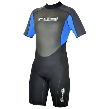 Youth Shorty Wetsuit - U.S.Divers Youth Shorty Wetsuit (Black/Blue, Large)