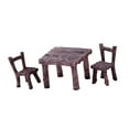 thumbnail image 2 of Juego de mesa y sillas de resina para manualidades, colección de estatuas para micropaisaje, mesa de arena Marrón, 2 of 9