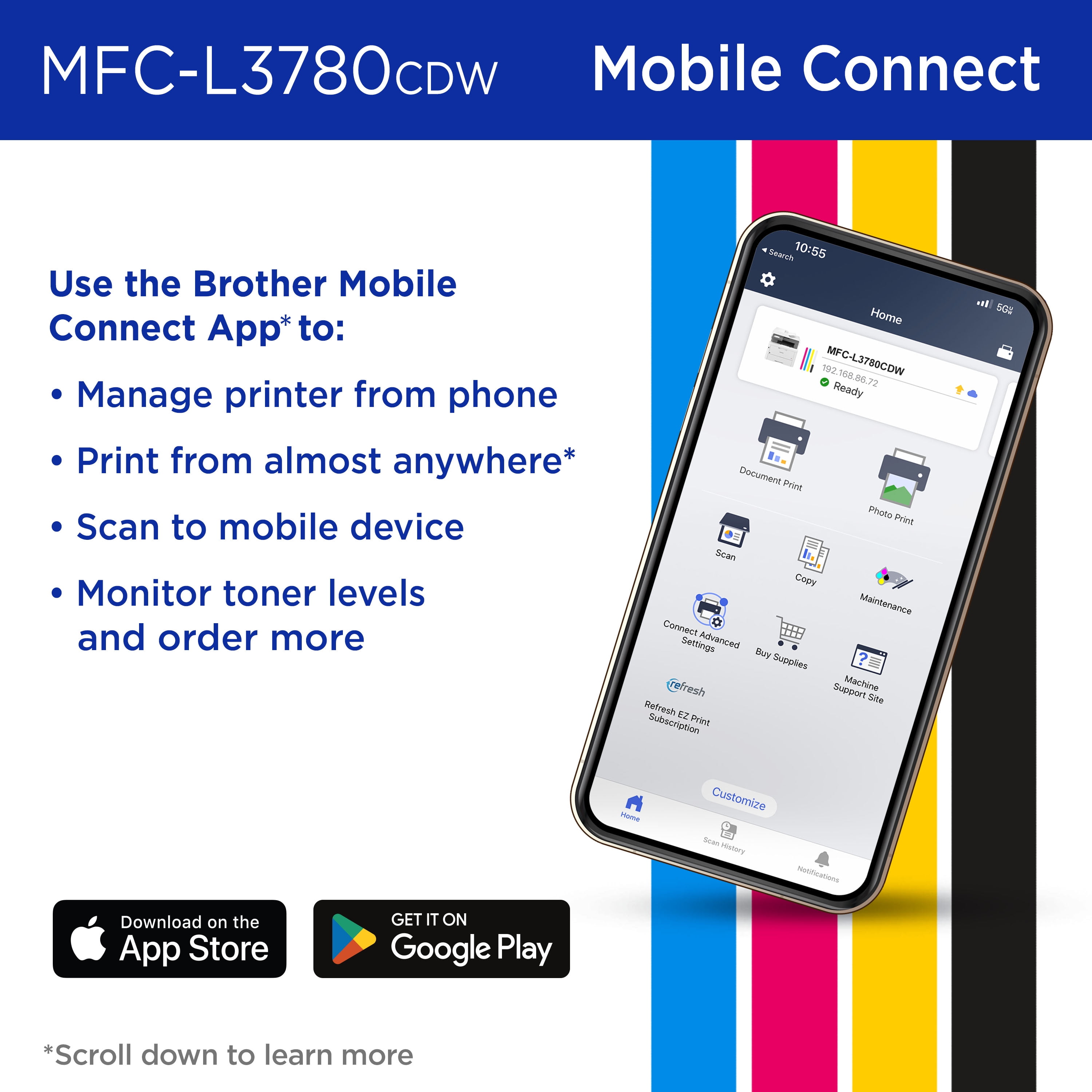 Brother MFC-L3780CDW Wireless Digital Color All-in-One Printer with Laser Quality Output