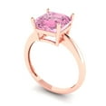 thumbnail image 2 of Solitaire Engagement Ring for Women - 2.5ct Simulated Pink Diamond in 18K Rose Gold Promise Ring, 2 of 5