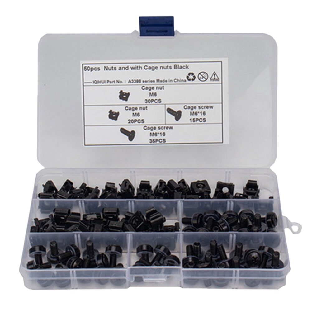 ULTNICE Hardware Nuts Cage Nuts Rack Screws Black 1 Set