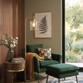 thumbnail image 3 of Décor Living Liza Modern Arched Floor Lamp with Glass Shade, Metal Floor Lamp with Weighted Base and Step Switch, 61" Height, 3 of 8