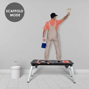 TLGREEN 7-in-1 Multifunctional Folding Work Bench, Portable Work Table for Garage, as Sawhorse, Scaffold, Platform, Car Creeper, Dolly with Wheels