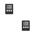 thumbnail image 1 of stanreset Kitchen Timer Digital Electronic Count Up Study Timing Alarm Sports Gym Fitness Portable Home Picnic Accessory Black 2Set, 1 of 6