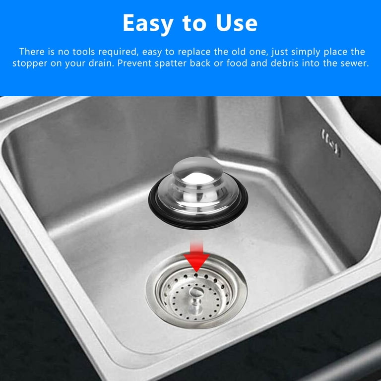 Kitchen Sink Stopper Cover, EEEkit 3.35 Universal Stainless Sink Drain  Strainer Plug Cover Rubber Stopper Replacement 