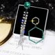thumbnail image 5 of Korean Style Green Diamond Asymmetrical American and European Exaggerated Fringe Geometric Long Earrings, 5 of 5