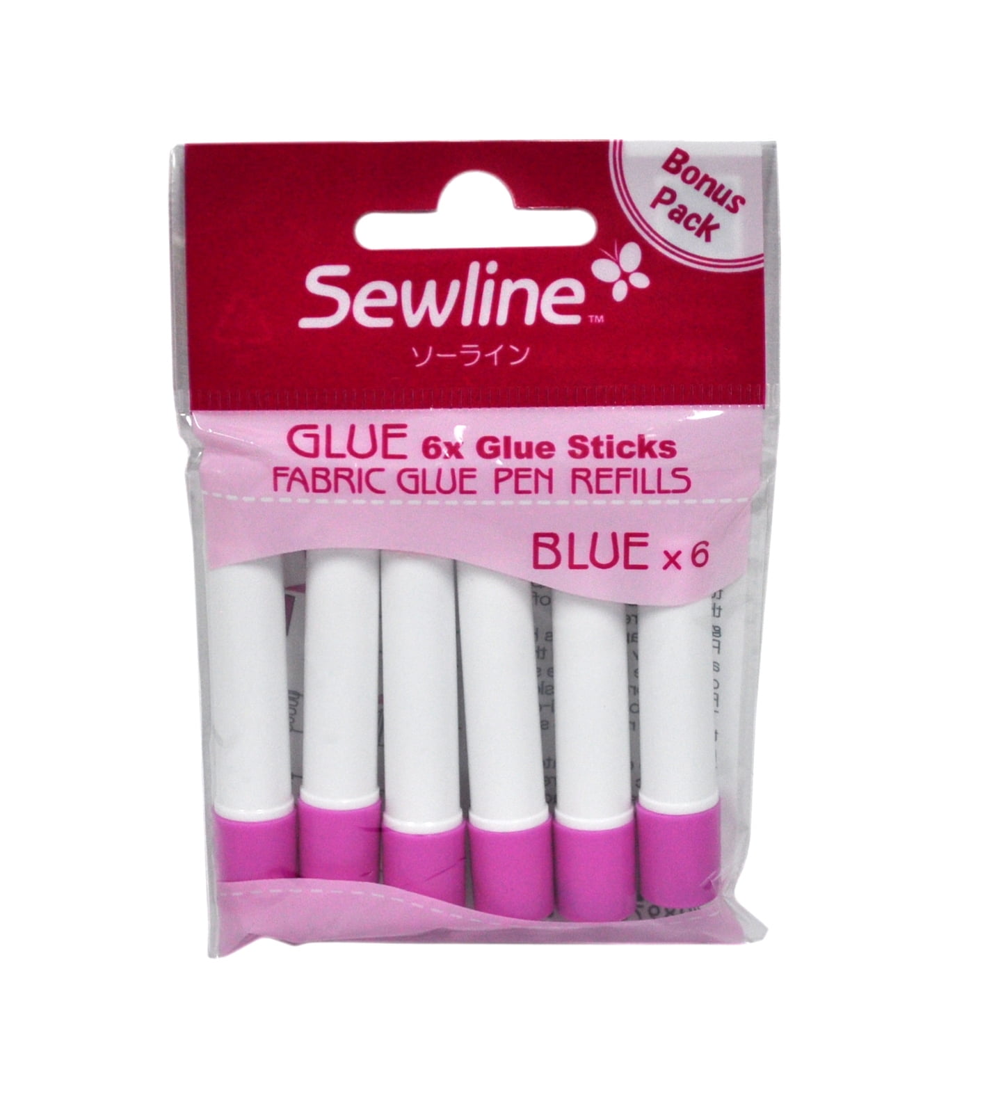Sewline Water-soluble Fabric Glue Stick Refill, 6 count BONUS PACK - Assorted Colours Sewline Water-soluble Fabric Glue Stick Refill, 6 count BONUS PACK - Assorted Colours