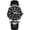 Silver Case Black Surface Black Leather, variant on Men's watch with butterfly clasp, stylish ultra-thin business watch with stainless steel strap, dual calendar, luminous, waterproof quartz watch, PU leather watch