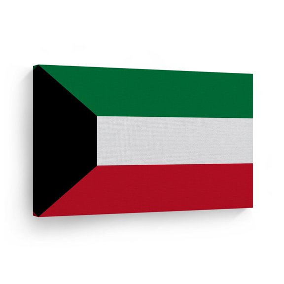 Smile Art Design Kuwait Flag Canvas Wall Art Print Country Flags Office Living Room Dorm Bedroom Kitchen Man Cave Sports Club Bar Decor Modern Home Decor Made in USA - 30x40